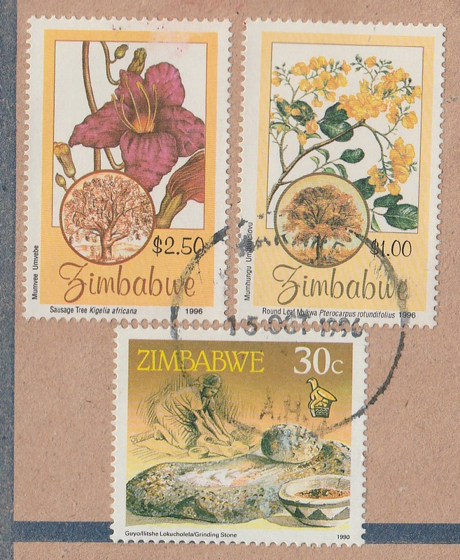 Zimbabwe 1990 - 30c and 1996 - $1.00 &amp; $2.50 Stamps on a Philatelic Bureau 1996 Envelope
