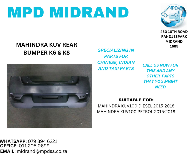 Mahindra KUV100 - Rear Bumper K6 &amp; K8