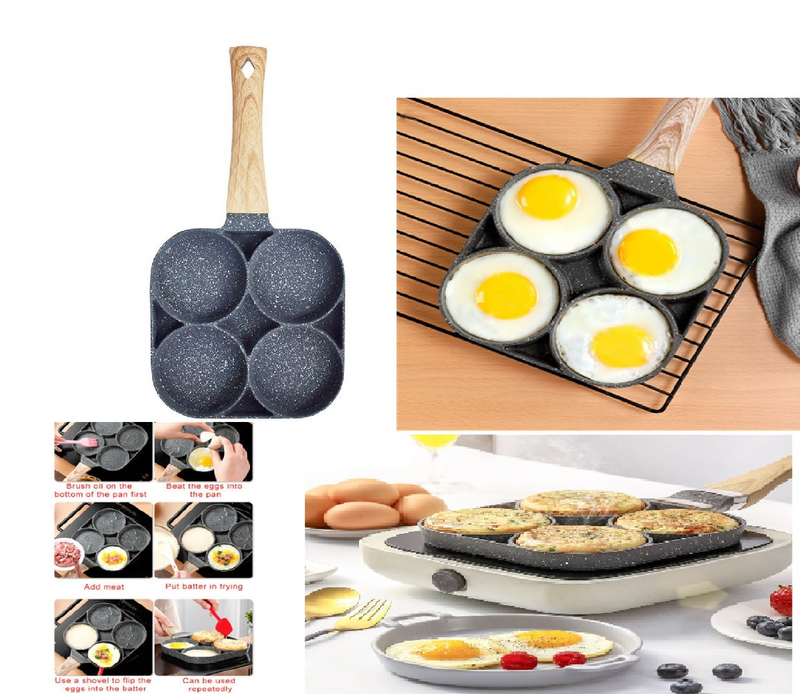 Four-Hole Non-Stick Thick Breakfast Cooking Pan