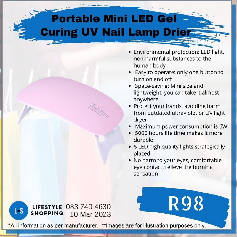 Portable Mini LED Gel Curing UV Nail Lamp Drier