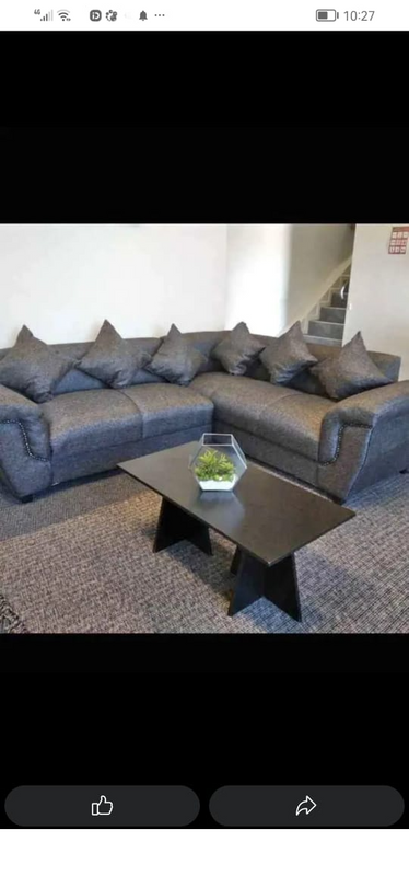 Grey L shape couch