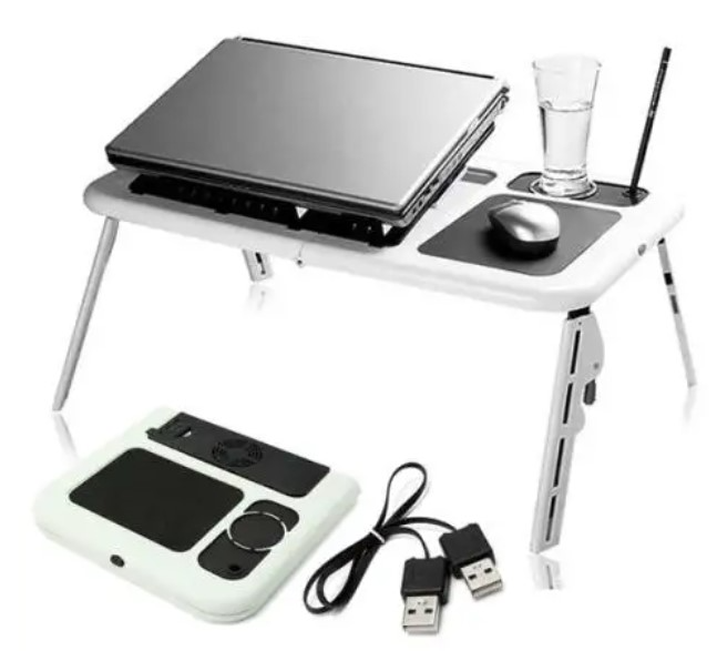 Brand New! E Table Foldable &amp; Portable Laptop Table With 2 USB Cooling Fans