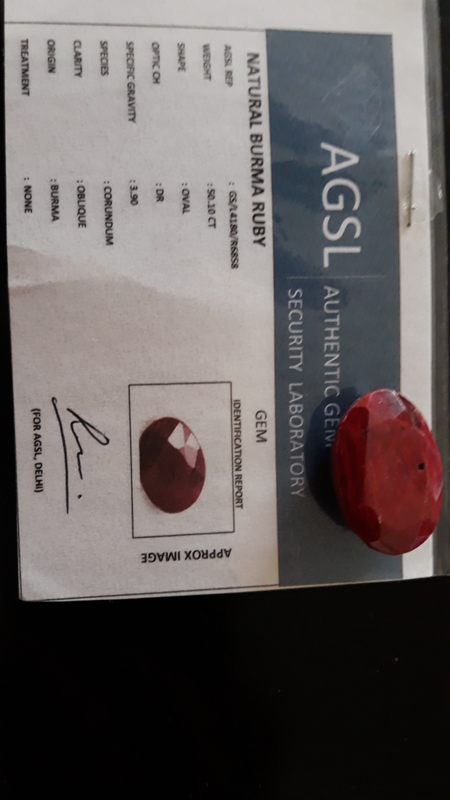 Ruby gemstone from Burma 10ct with certificate
