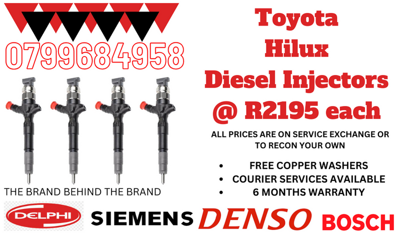 TOYOTA HILUX DIESEL INJECTORS/ WE RECON AND SELL ON EXCHANGE