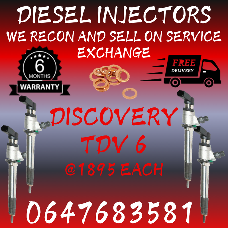 DISCOVERY TDV 6 DIESEL INJECTORS FOR SALE WITH WARRANTY