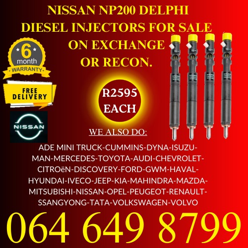 Nissan NP200 Delphi diesel injectors for sale