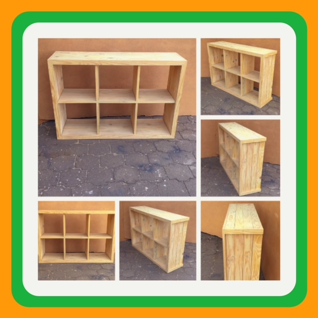 Bookshelf   Farmhouse series 1400 with compartments - Raw