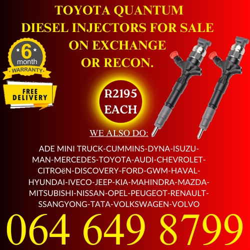 Toyota Quantum diesel injectors for sale