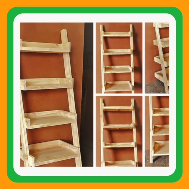 Display   unit leaning ladder Cottage series 1900 Five tier - Raw