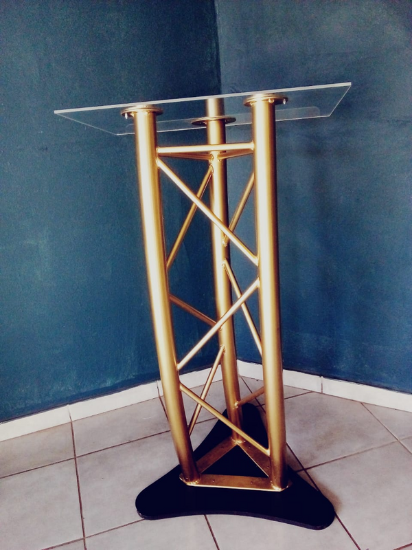 GOLDEN 3-LEG STEEL PULPITS AND PODIUMS