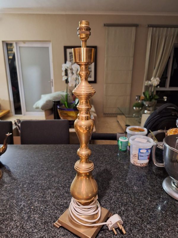 Brass table lamp stand.