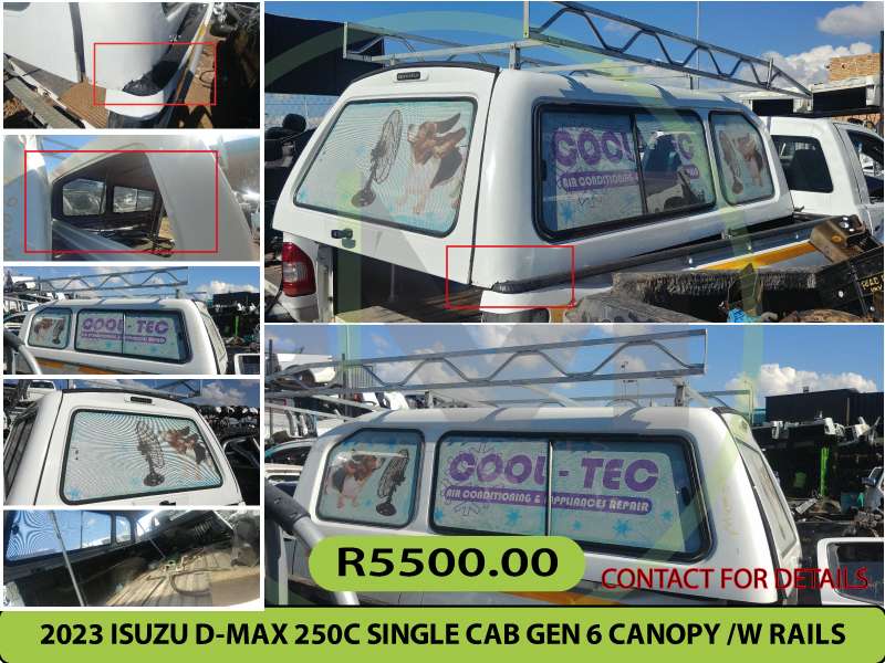 2023 ISUZU D-MAX 250C SINGLE CAB GEN-6 CANOPY /W RAILSR5500  MV0691