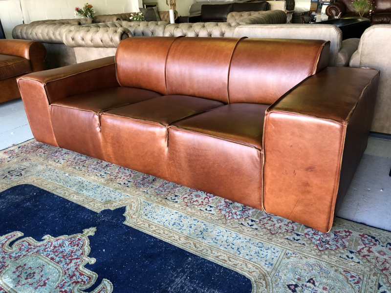 (ON PROMOTION) Brand new 2.2m  gameskin genuine leather MARCONI STYLE large three seater couch.
