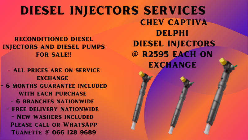 CHEVROLET CAPTIVA DELPHI DIESEL INJECTORS FOR SALE ON EXCHANGE OR TO RECON YOUR OWN