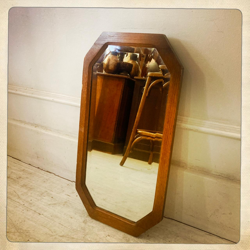Oak bevelled mirror - R1350