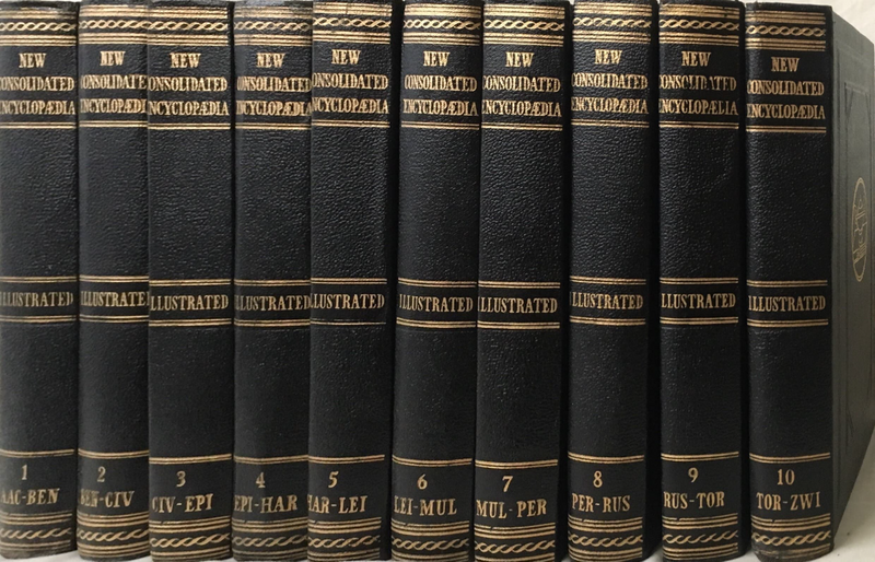 New Consolidated Encyclopedia Set (10 Books) (VERY OLD) - (Ref. B261) - (For Sale) - Price R600