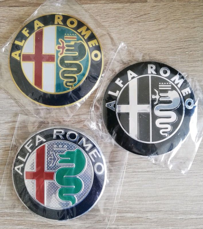 Alfa Romeo badges emblems stickers valve caps key rings