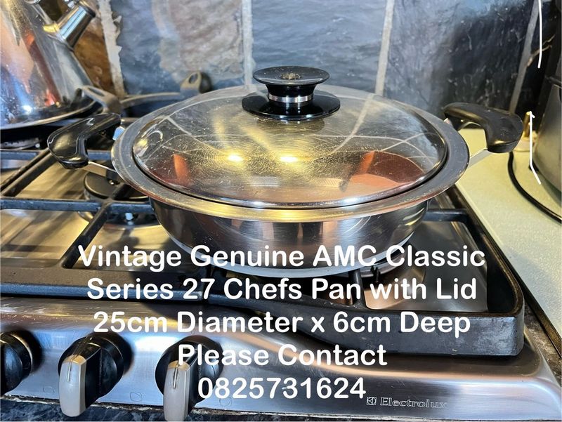 A m c classic chef’s pan with lid vintage genuine series 27 a m c classic 25cm x 6cm excellent
