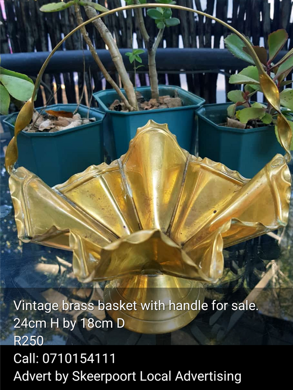Vintage Brass basket with handle for sale