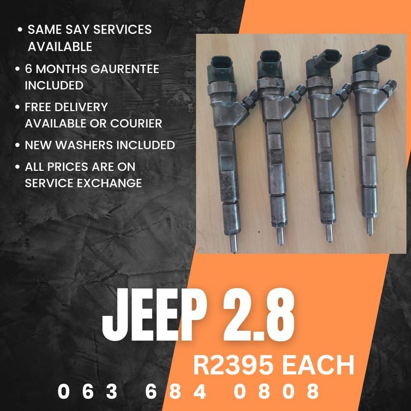 JEEP 2.8 DIESEL INJECTORS FOR SALE WITH WARRANTY ON