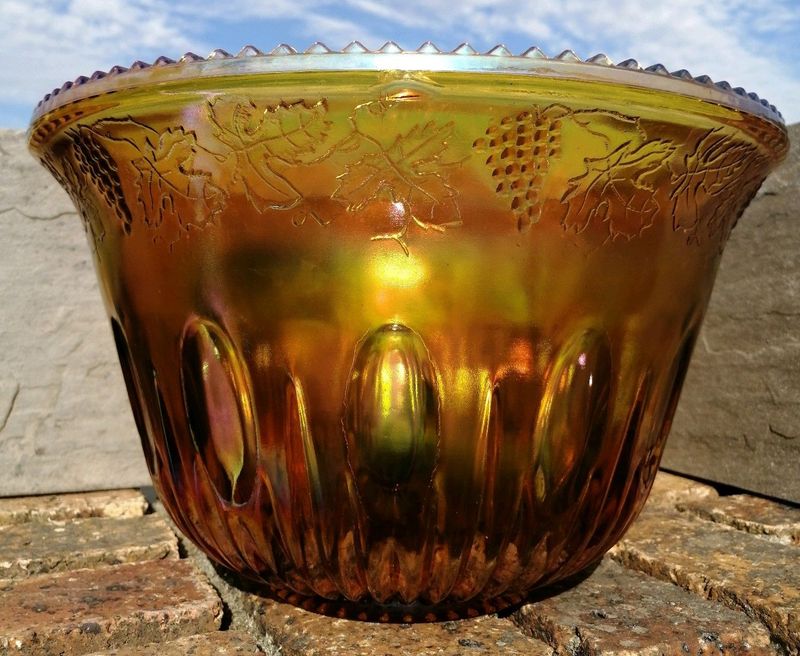 Large Carnival Glass Punch Bowl