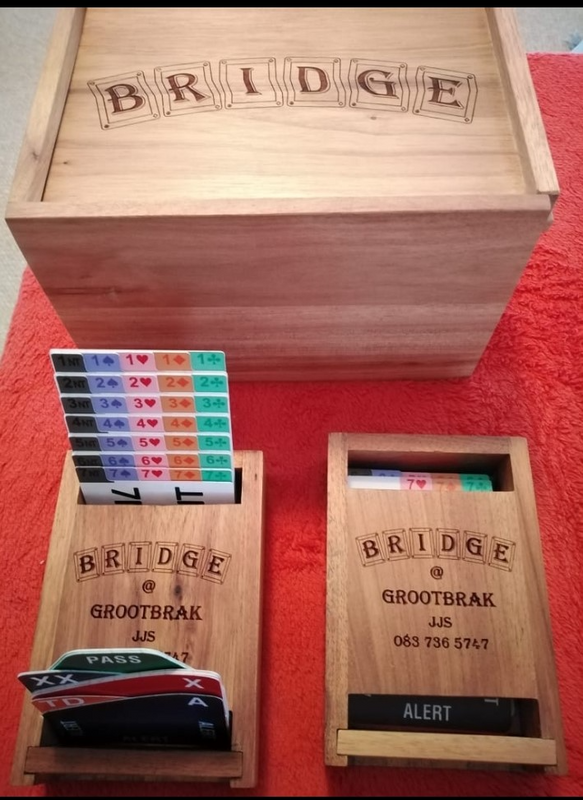BLACK WOODEN BRIDGE BIDDING BOXES