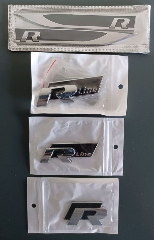 VW R and R Line badges emblems