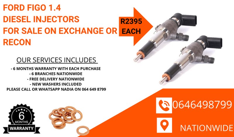 Ford Figo 1.4 diesel injectors for sale on exchange or to recon
