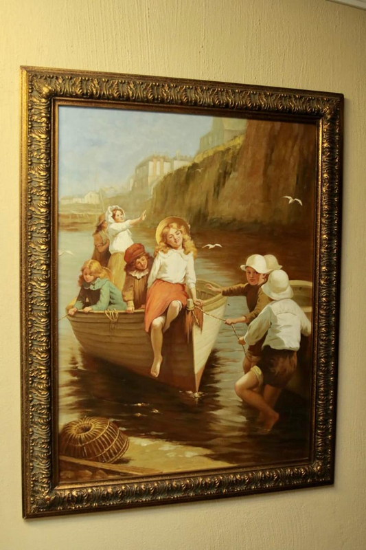 Oil Painting: Children in Boat