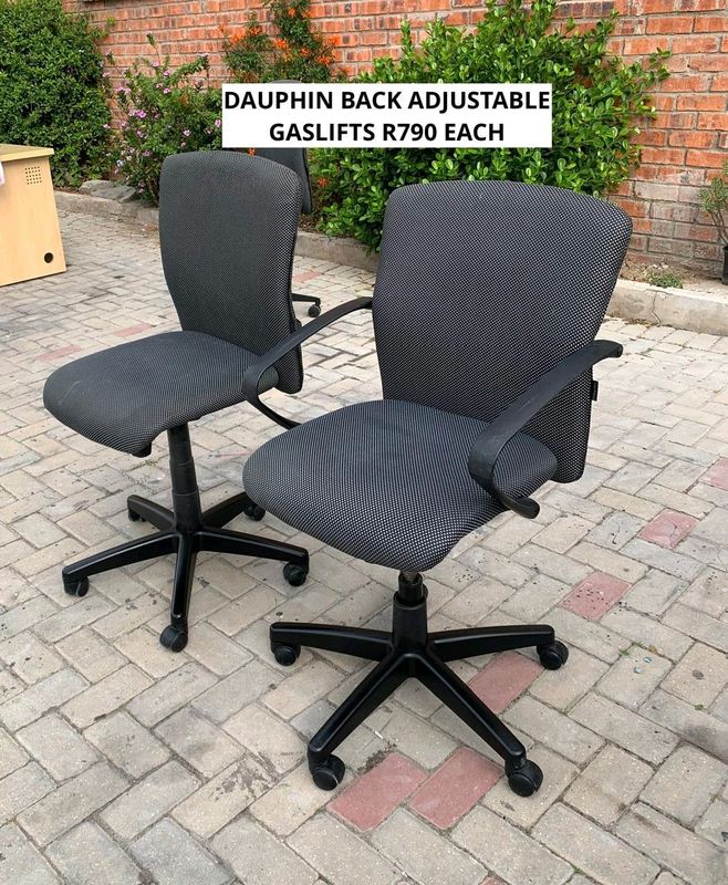 EXCELLENT QUALITY DAUPHIN GAS LIFT HEIGHT ADJUSTABLE BACK ADJUSTABLE CHAIRS