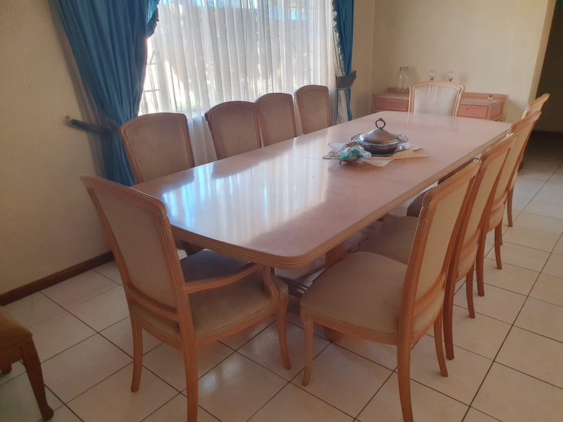 Dining Room Suite Solid Cherry Wood Extendable Top 10 Seater and Two Sideboards