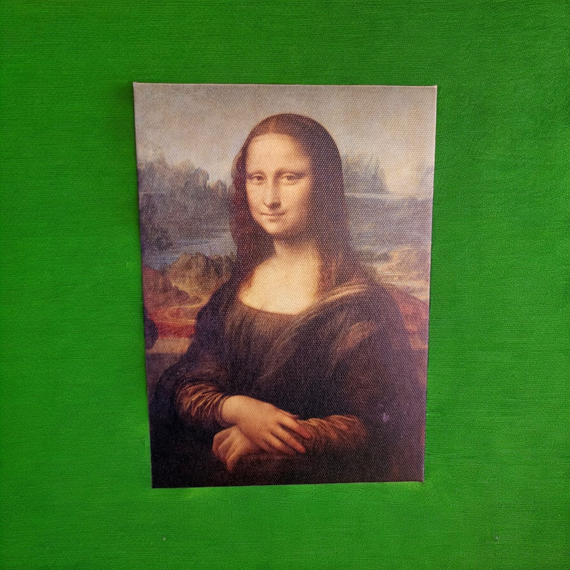 Leonardo da Vinci (The Mona Lisa) Boxed Canvas Ready to Frame in a Elegant Frame A5