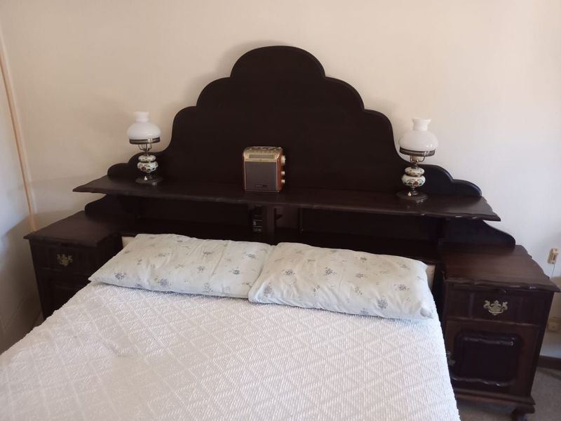 Antique headboard with side tables for sale