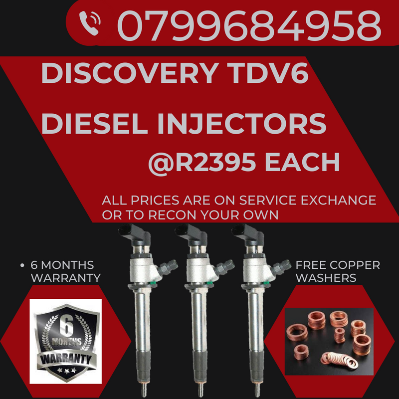 discovery tdv 6 diesel injectors/ 6 months warranty
