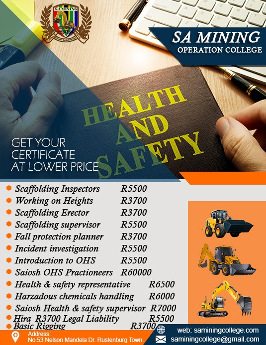 OCCUPATIONAL HEALTH AND SAFETY TRAINING COURSES 0766155538 / 0739110468