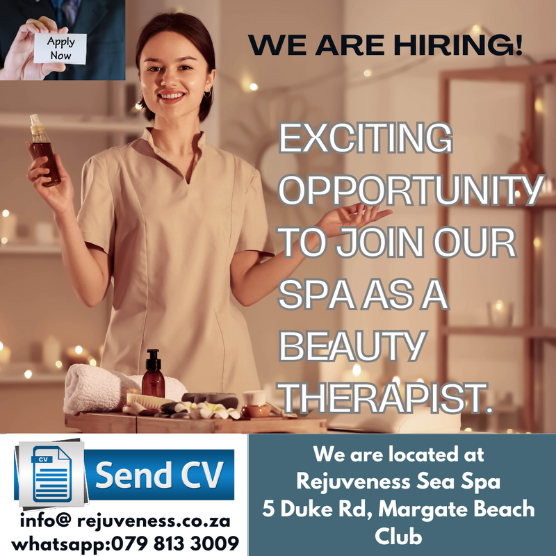 Wanted! Qaulified Beauty Therapist to join our team in Margate, KZN
