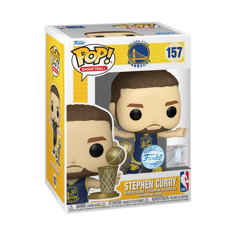 Funko Pop! Basketball 157: Golden State Warriors - Stephen Curry with Trophy Vinyl Figure (New)