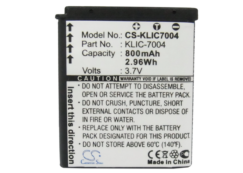 Camera Battery CS-KLIC7004 for KODAK EasyShare M1033 etc.
