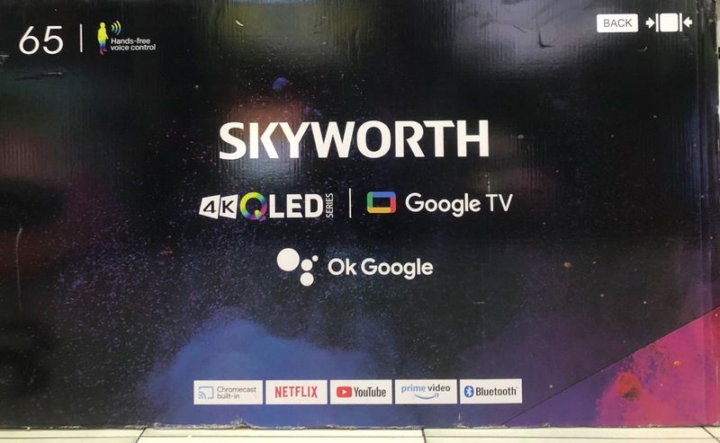 SKYWORTH 65” QLED SMART HDR10&#43; EDGELESS 4K UHD QLED