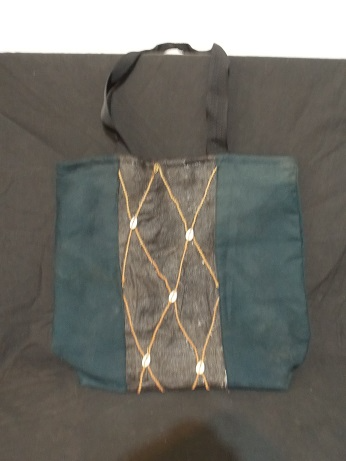 Stunning Raffia and Cotton Shoulder Bag