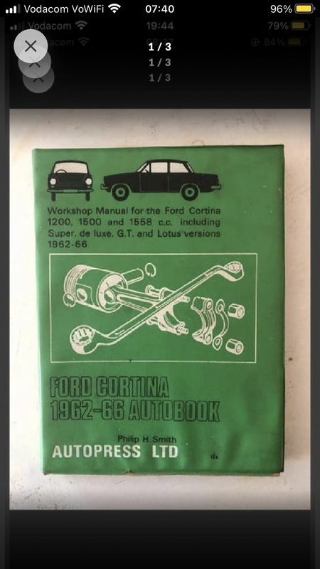 Cortina mark 1 workshop manuals and partlist