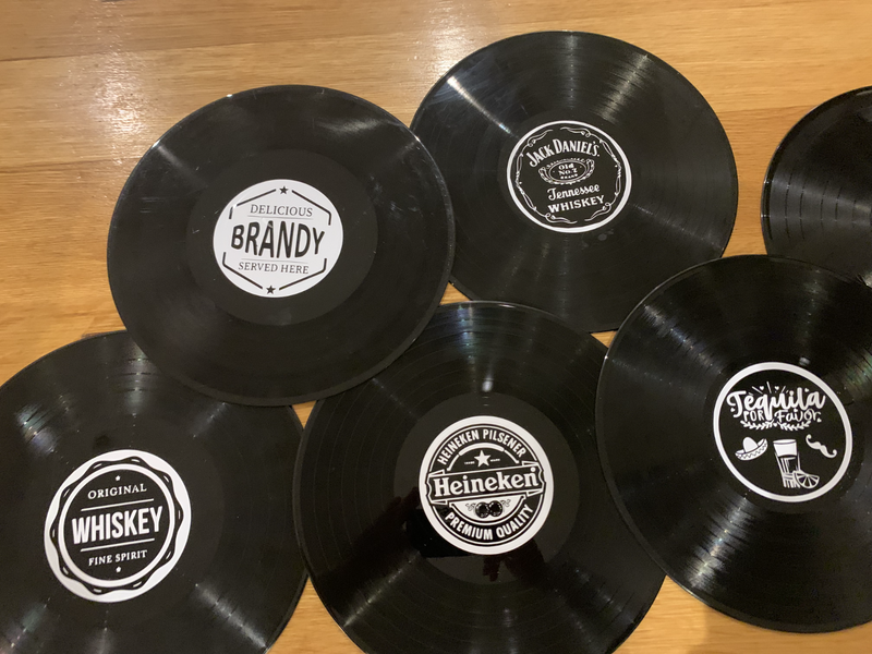 Custom Vinyl Prints on Vinyl Records for Braai Area/Mancave or Side Tables/Underplates
