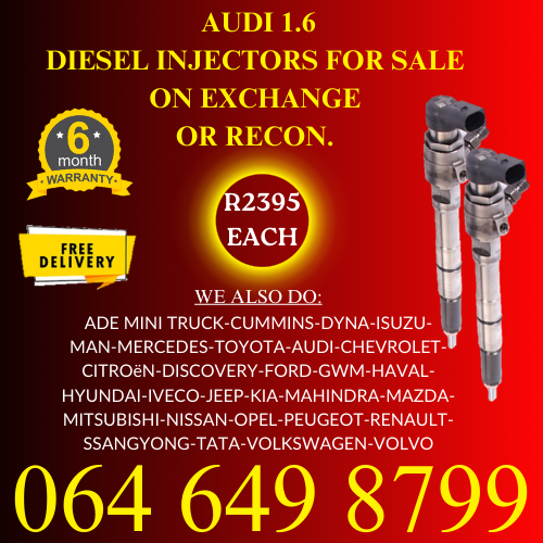 Audi 1.6 diesel injectors for sale on exchange 6 months warranty.