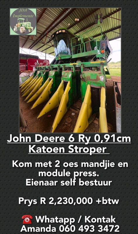 John Deere 6 Ry 0,91cm Katoen Stroper
