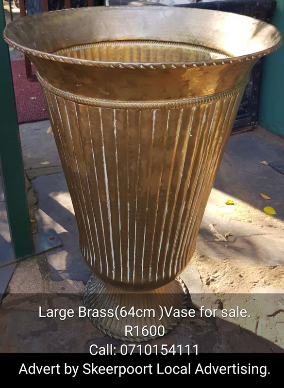 XL brass vase for sale. 64cm H