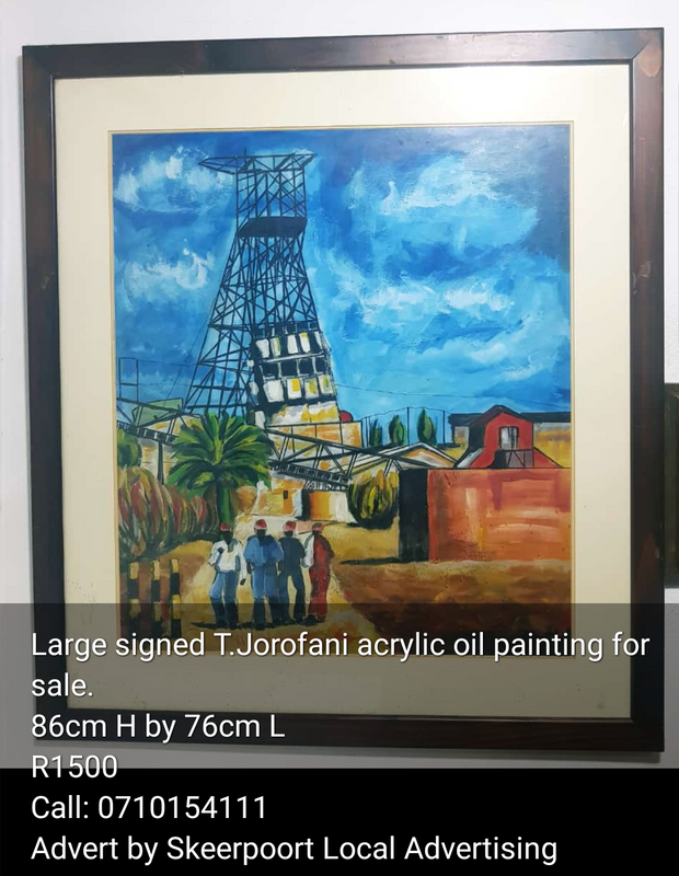 Large signed T.Jorofani acrylic oil painting for sale