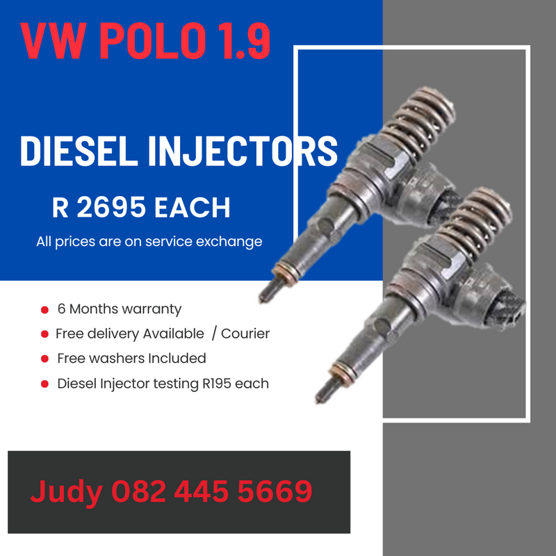 VW Polo 1.9 Diesel Injectors for sale on service exchange or to recon