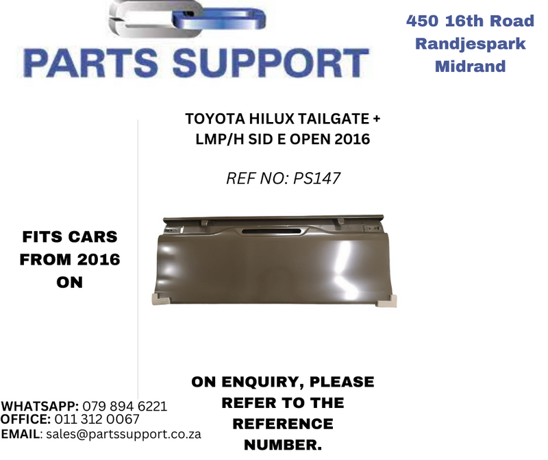 Toyota Hilux - Tailgate 2016 On