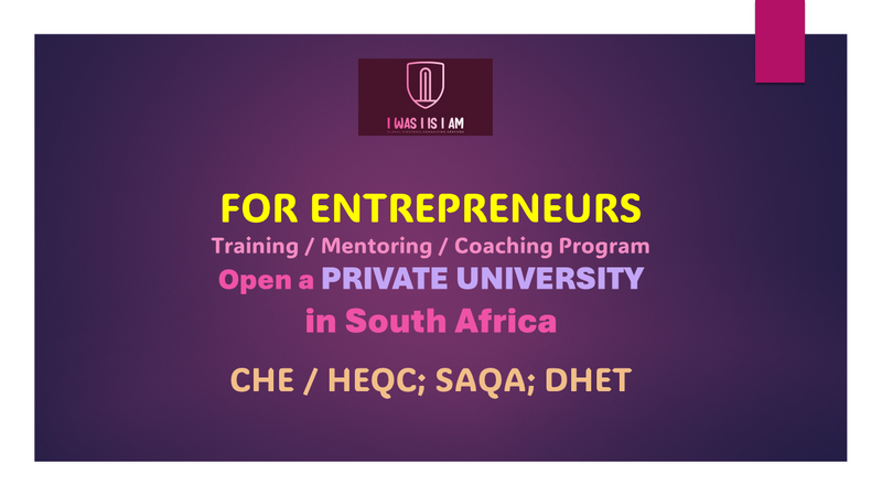 Training, Mentoring, Coaching Program - Quick-Start Guide to Open a Private University in SA