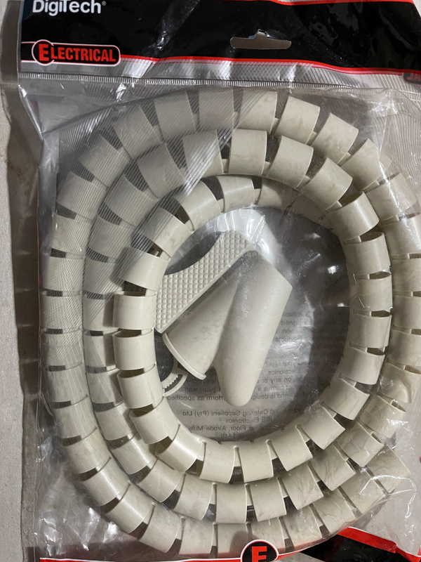 2 x 2m Flexible Cable Management Spiral Sleeve - Digitech